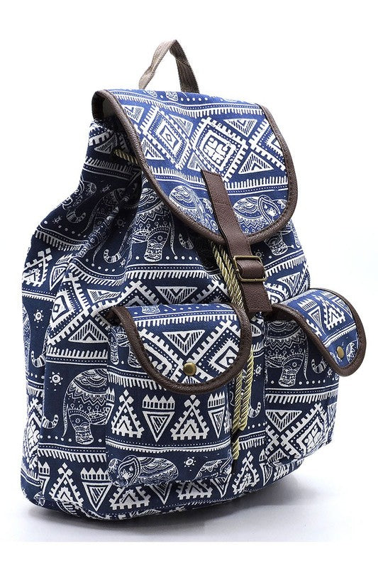 Printed canvas clearance backpack