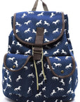 Horse Printed Canvas Backpack - Online Only - My Pampered Life Seattle