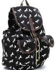 Horse Printed Canvas Backpack - Online Only - My Pampered Life Seattle