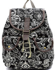 Paisley Printed Canvas Backpack