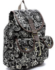 Paisley Printed Canvas Backpack