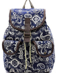 Paisley Printed Canvas Backpack