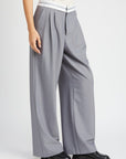 Reverse Waist Band Tailored Pants