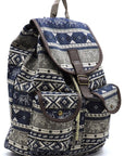 Tribal Printed Canvas Backpack