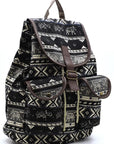 Tribal Printed Canvas Backpack