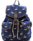 Flamingo Printed Canvas Backpack - Online Only