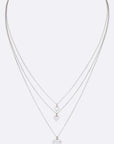 Triple Heart CZ Pendant Layer Necklace - Online Only