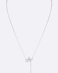 CZ Butterfly Chain Drop Pendant Necklace - Online Only