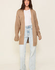 Timing Long Sleeve Open Front Cardigan With Back Heart