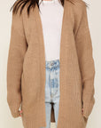 Timing Long Sleeve Open Front Cardigan With Back Heart