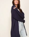 Timing Long Sleeve Open Front Cardigan With Back Heart