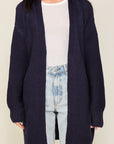 Timing Long Sleeve Open Front Cardigan With Back Heart