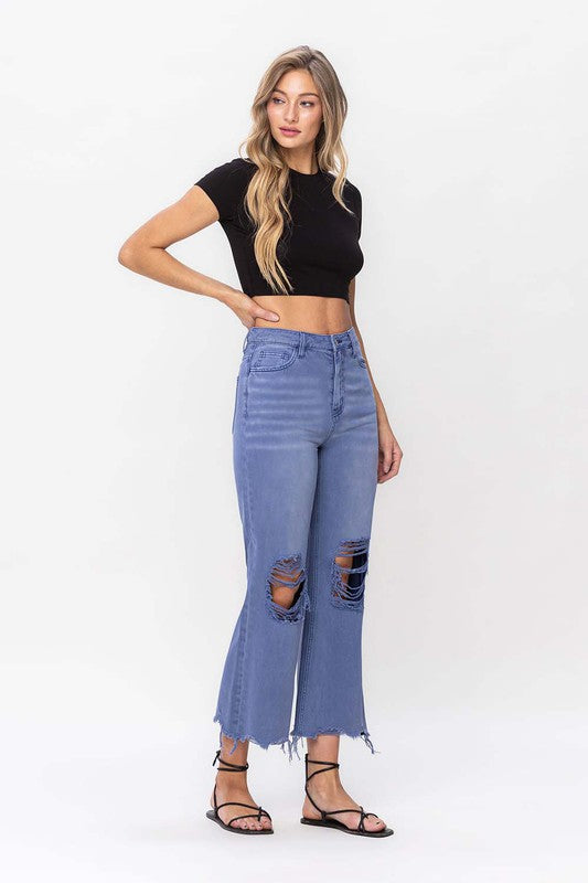 VERVET by Flying Monkey 90s Vintage Crop Flare Jeans