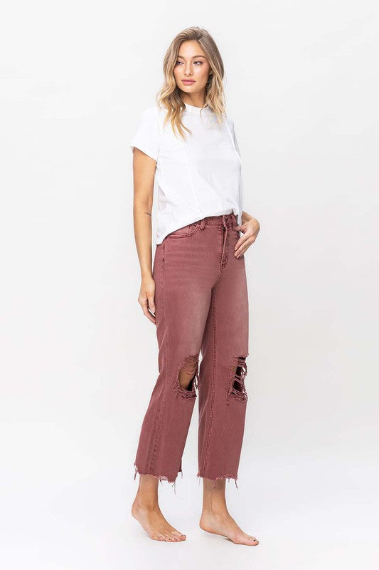 VERVET by Flying Monkey 90&#39;s Vintage High Rise Crop Flare Jeans