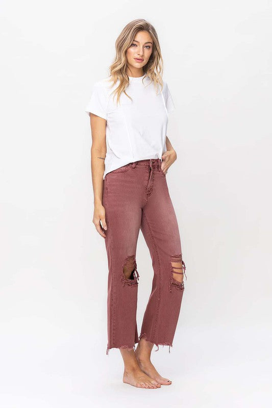 VERVET by Flying Monkey 90&#39;s Vintage High Rise Crop Flare Jeans