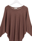 Zenana Ribbed Batwing Boat Neck Sweater - Online Only