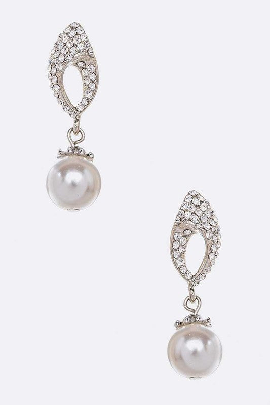 Pearl Drop Bridal Dangle Earrings - Online Only
