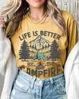 Plus Size Life is Better by the Campfire Graphic Tee - Online Only