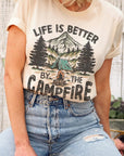 Plus Size Life is Better by the Campfire Graphic Tee - Online Only