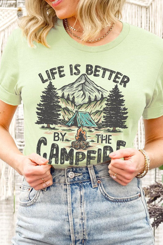 Plus Size Life is Better by the Campfire Graphic Tee - Online Only