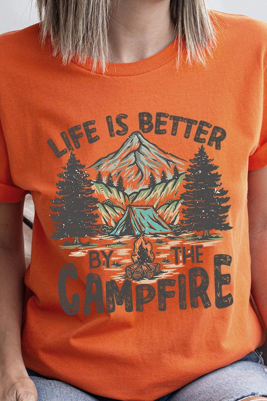 Plus Size Life is Better by the Campfire Graphic Tee - Online Only