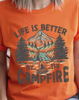 Plus Size Life is Better by the Campfire Graphic Tee - Online Only