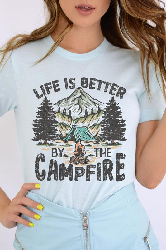 Plus Size Life is Better by the Campfire Graphic Tee - Online Only