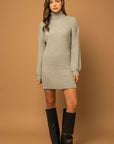 Gilli Turtle Neck Balloon Sleeve Sweater Dress