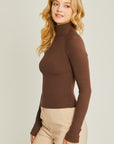 Love Tree Turtleneck Ribbed Knit Sweater Top