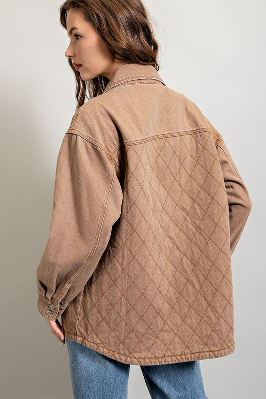 eesome Quilted Button Down Jacket