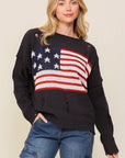 Timing Distressed USA Logo Sweater