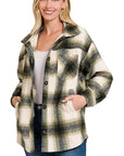 Zenana Oversized Yarn Dyed Shacket in Neutral Colors - Online Only