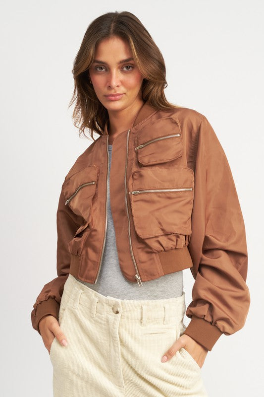 Cropped Bomber Jacket - Online Only