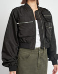 Cropped Bomber Jacket