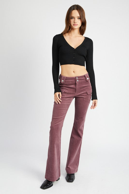 Emory Park | Low Rise Pants w/ Bell Bottoms