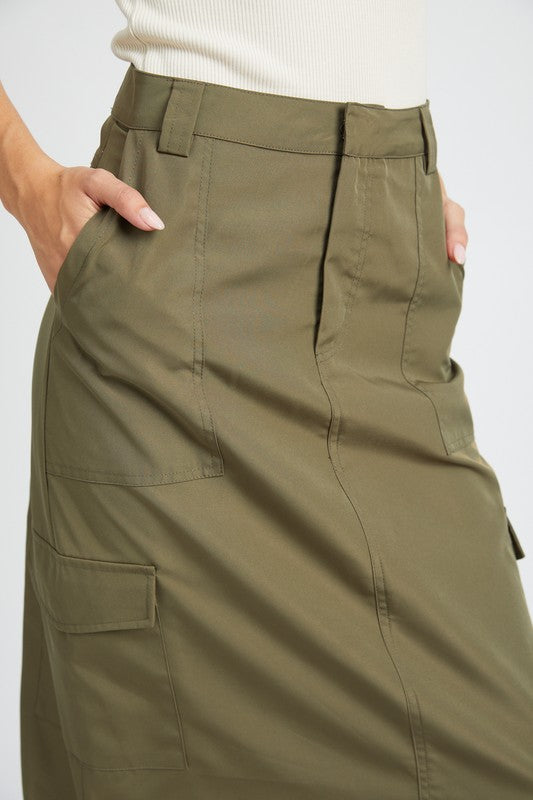 Emory Park Ruched Midi Cargo Skirt - Online Only