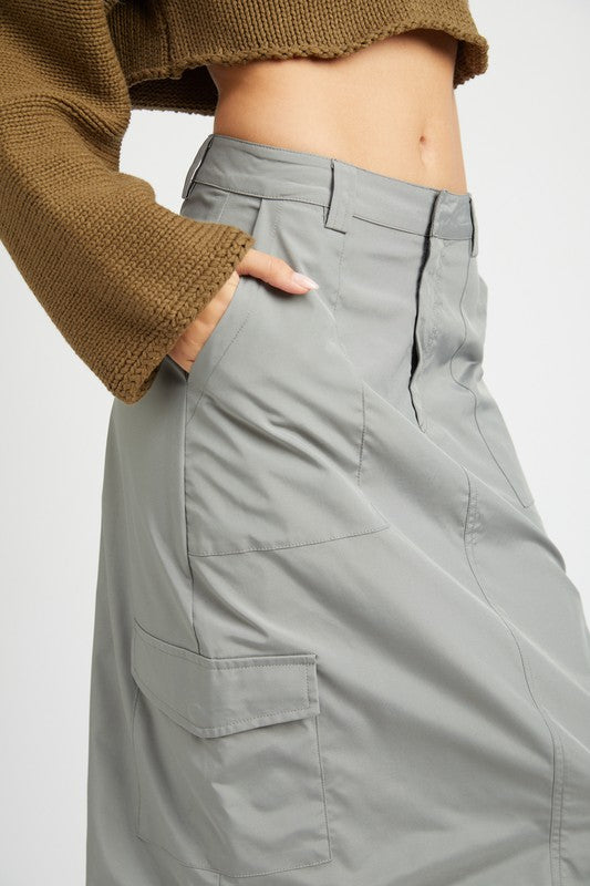 Emory Park Ruched Midi Cargo Skirt - Online Only