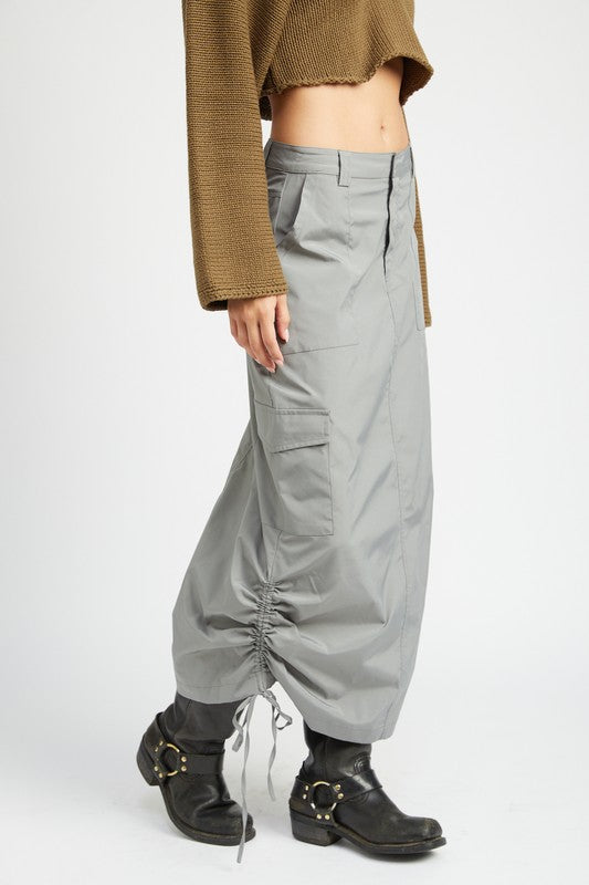 Emory Park Ruched Midi Cargo Skirt - Online Only