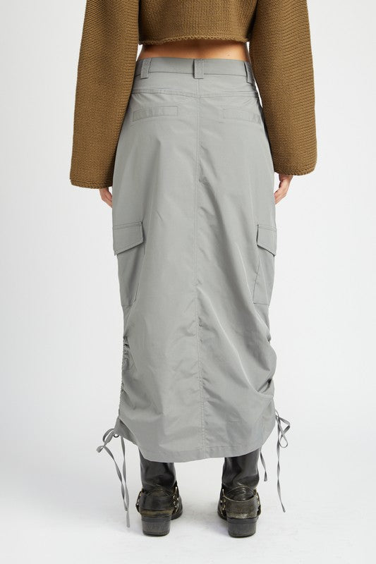 Emory Park Ruched Midi Cargo Skirt - Online Only