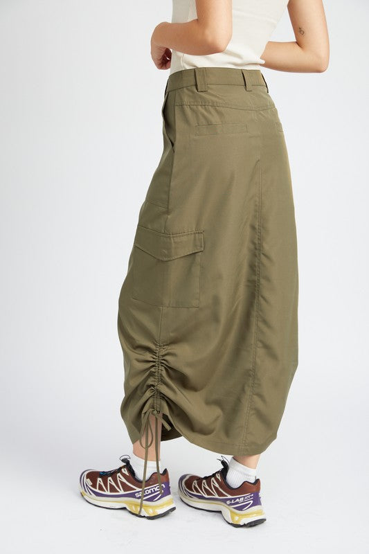 Emory Park Ruched Midi Cargo Skirt - Online Only