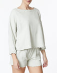 Fabina Garment Dye French Terry Crop Long Sleeve