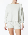 Fabina Garment Dye French Terry Crop Long Sleeve