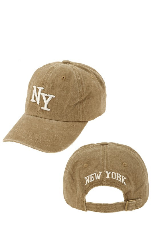 NY (New York) Embroidery Pigment Cap