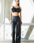 Vegan Leather Wide Leg Pants