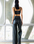 Vegan Leather Wide Leg Pants