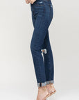 VERVET by Flying Monkey Distressed Roll Up Stretch Mom Jeans