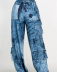 Athina Tie Dye Print Cargo Casual Pants