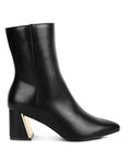 Kaira Metallic Accent Heel High Ankle Boots