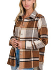 Zenana Yarn Dyed Plaid Shacket - Online Only