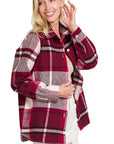 Zenana Yarn Dyed Plaid Shacket - Online Only